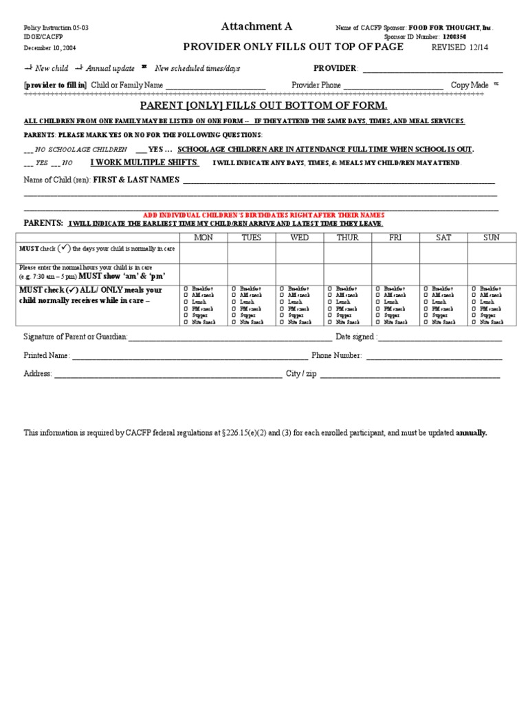 Attachment A Form Dec 2014 | PDF | Career & Growth