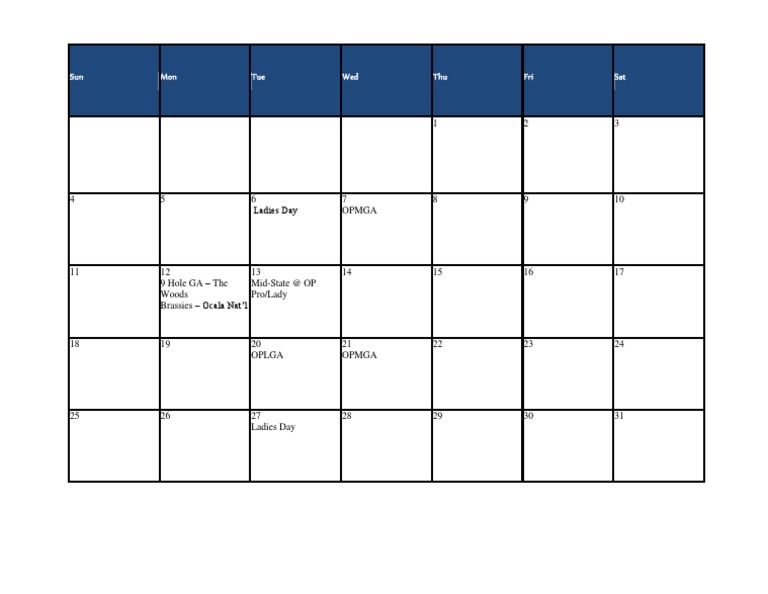 January Calendar PDF