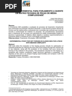 ESTUDO EXPERIMENTAL PARA FORJAMENTO A QUENTE EM MATRIZ FECHADA DE PEÇAS DE MÉDIA COMPLEXIDADE