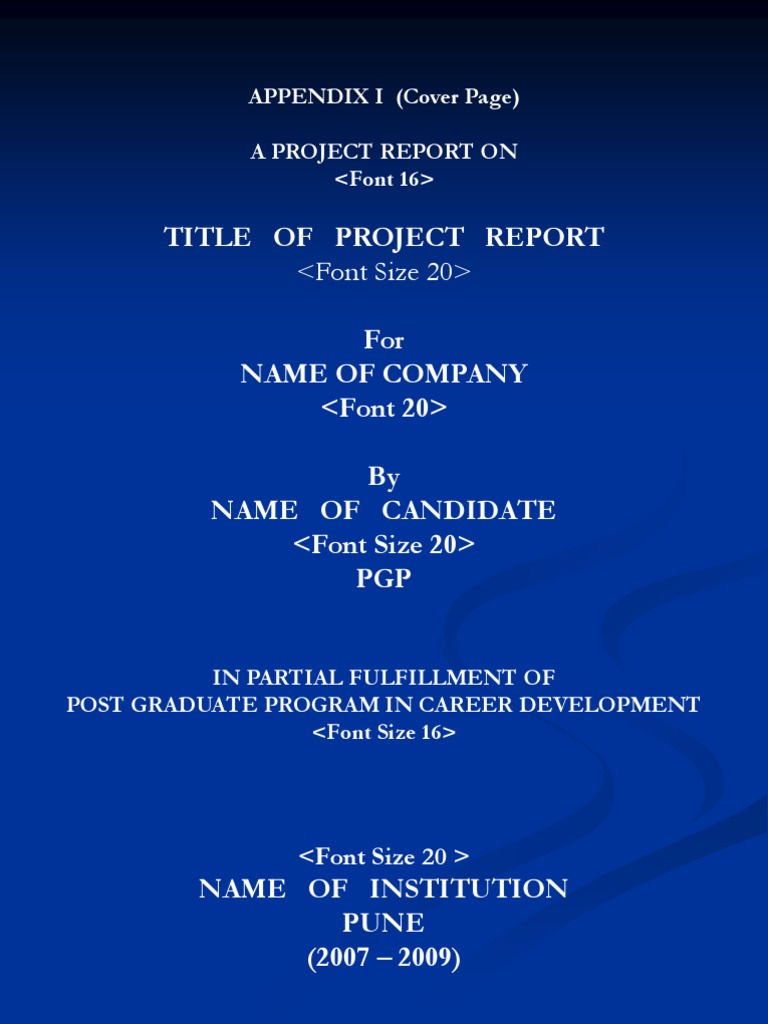 Title of Project Report | PDF | Business