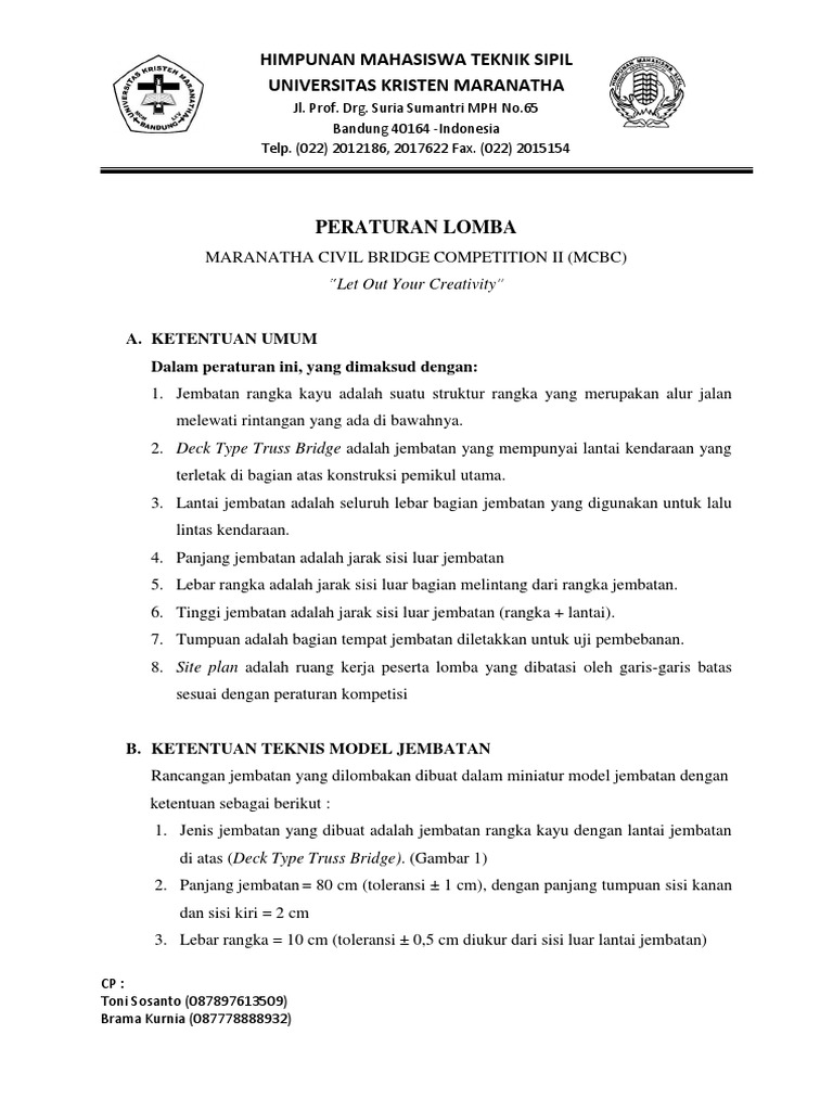 Pedoman Teknis Lomba SMA | PDF