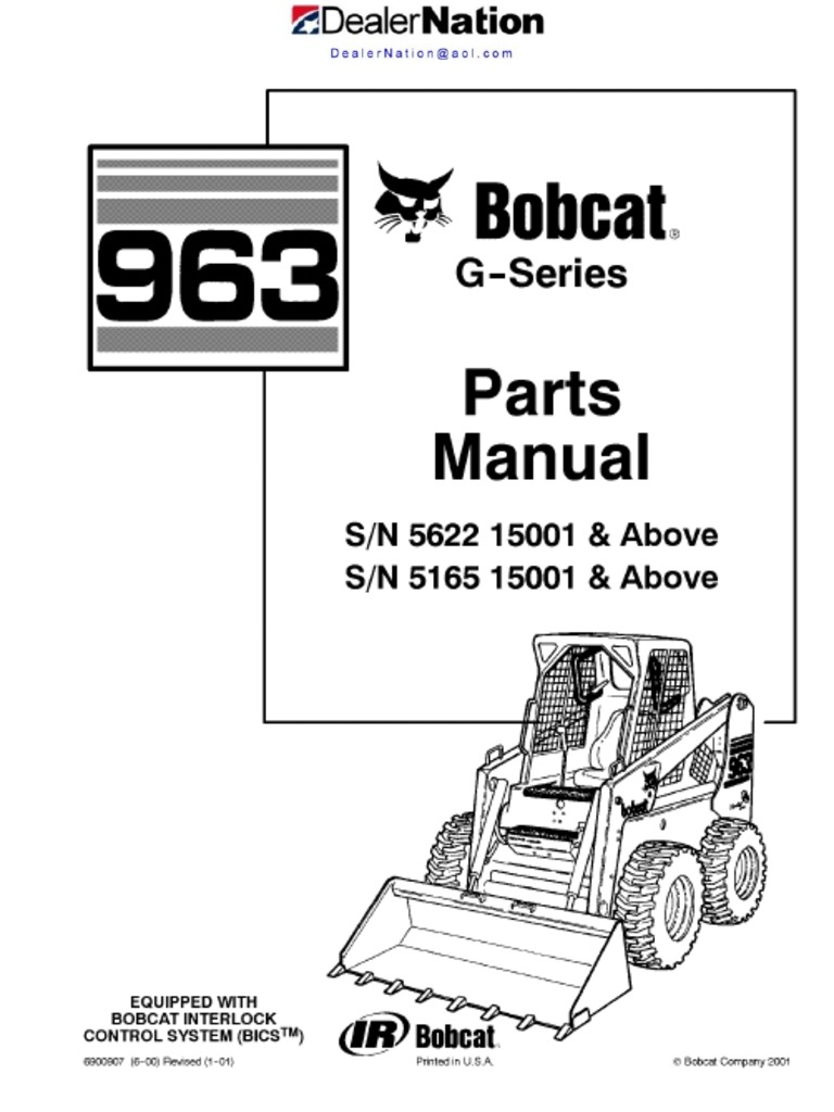 Bobcat 963 Skid Steer Loader Master Illustrated Parts List Manual Book G  Series(Autosaved) | Valve | Screw