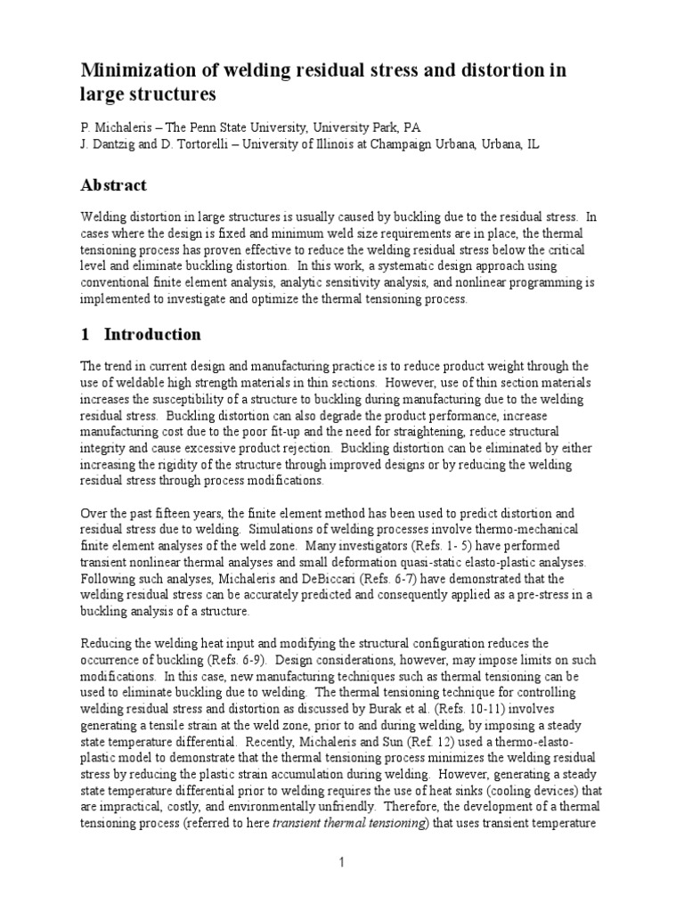 Optimize Welding Stress in Large Structures | PDF | Stress (Mechanics ...