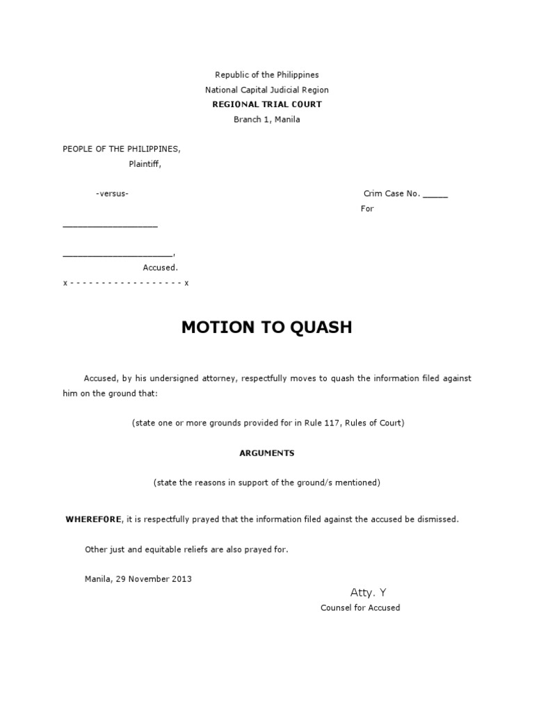 How Long Does It Take To Quash A Motion To Quash? – AJEC