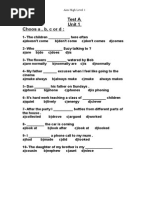 Test A Unit 1 Choos A, B, C or D:: Aim High Level 1