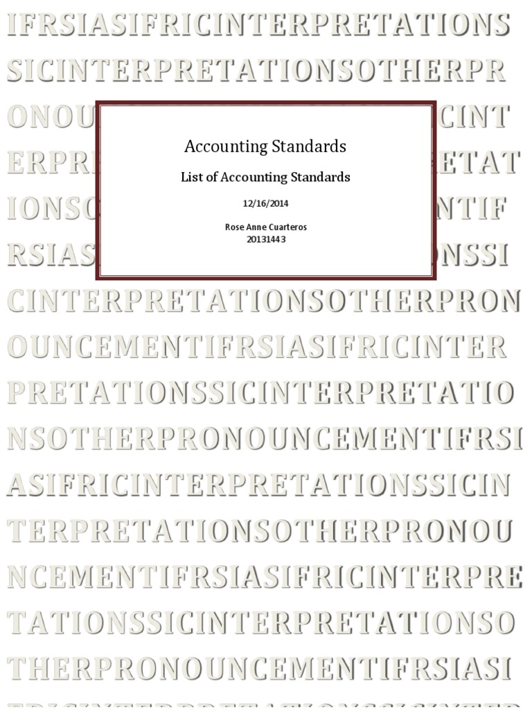 List of Accounting Standards | PDF