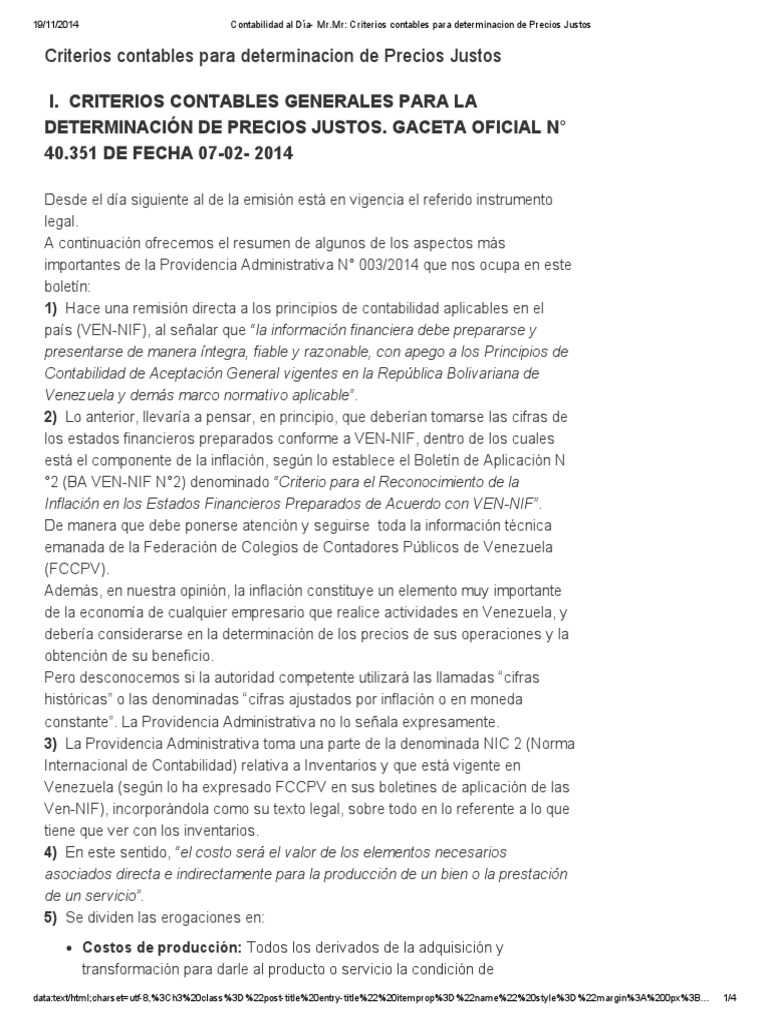 Criterios Contables para Precios Justos | PDF | Costo | Contabilidad
