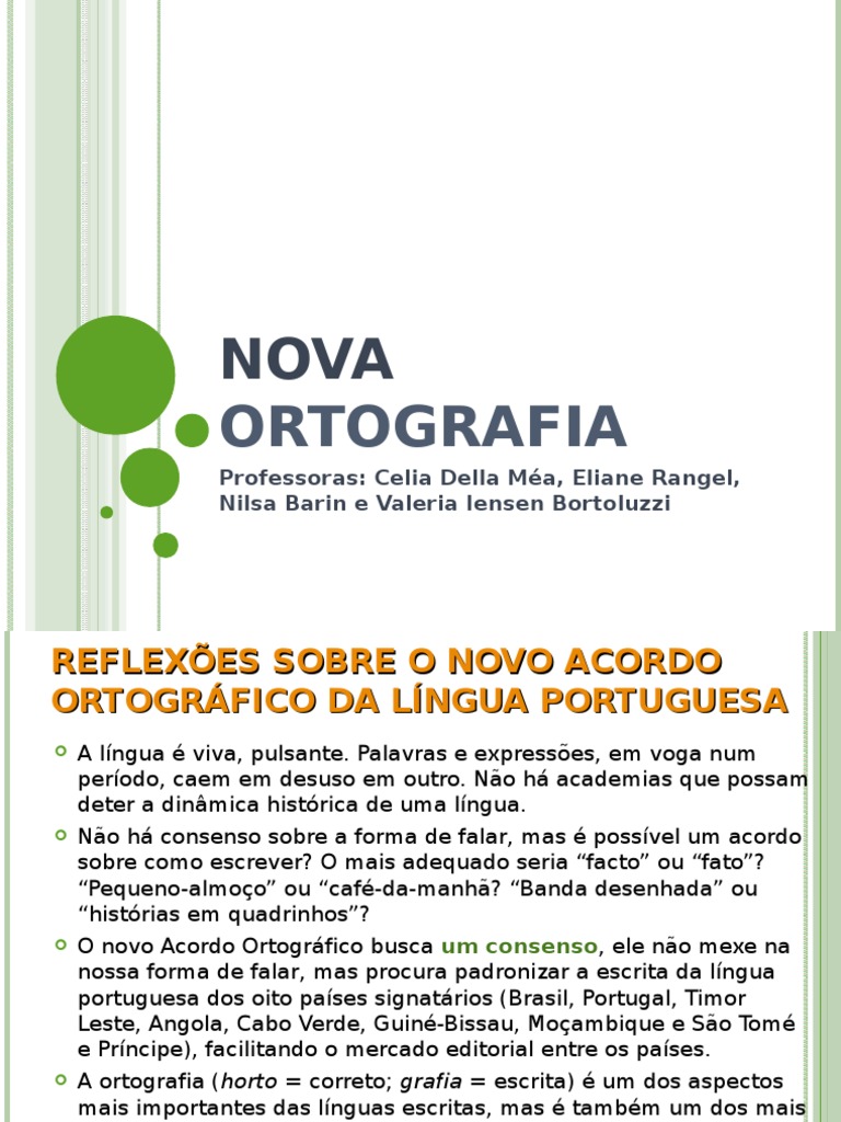 Regras Da Nova Ortografia Da Língua Portuguesa