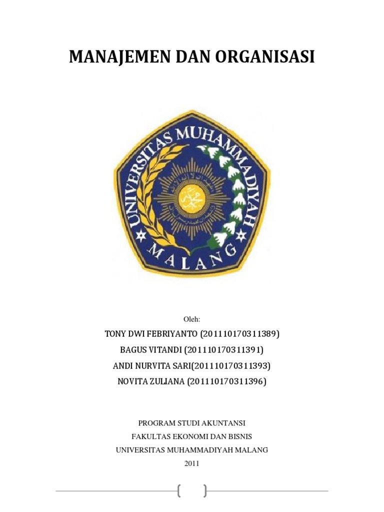 Makalah Manajemen Organisasi