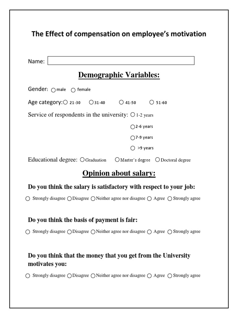 Impact of Compensation on Employee Motivation | PDF | Employment | Salary