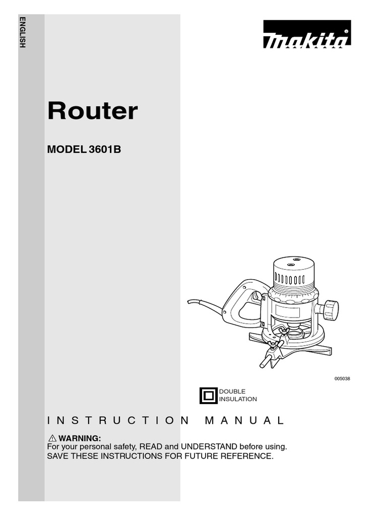Makita Router 3601B Manual PDF Screw Switch