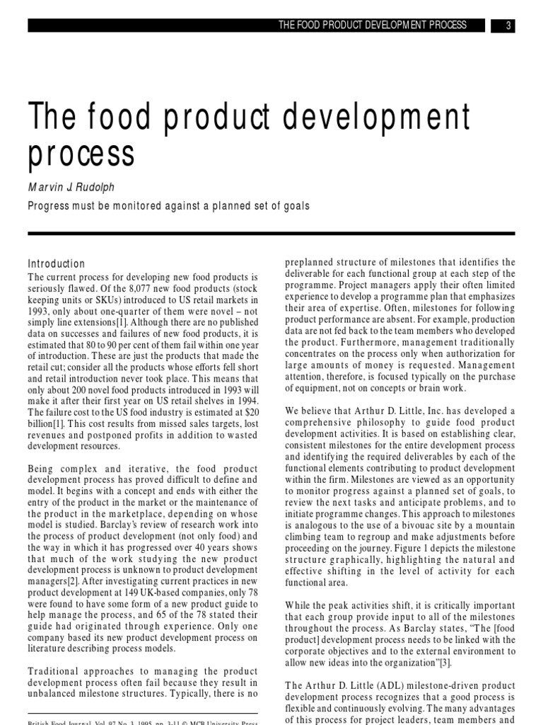 The food product development process New Product Development