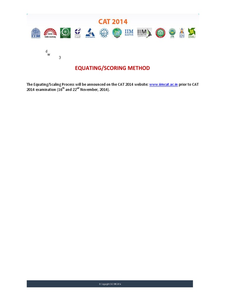 Equating/Scoring Method | PDF