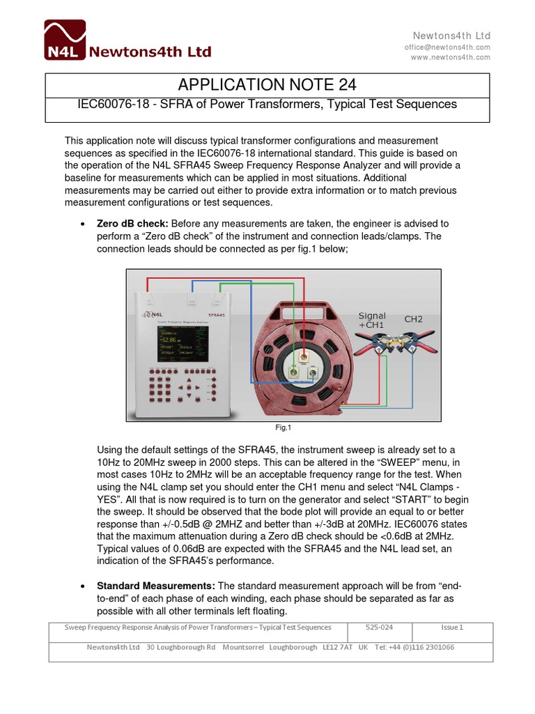APP024 Sweep Frequency Response Analysis of Power Transformers Typical