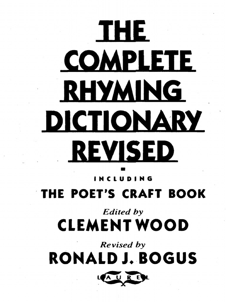 Emily Stanch Porn Amateur - Clement Wood(Ed) - The Complete Rhyming Dictionary Revised (PDF) | Metre  (Poetry) | Poetry