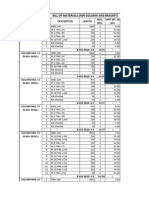 Bill of Materials (For Column and Bracket) : Erect Mkd. Item Nos. Description Length Nos. Req. Unit Wt. in Kgs