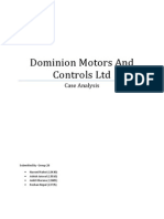 Dominion Motors and Controls Case Analysis