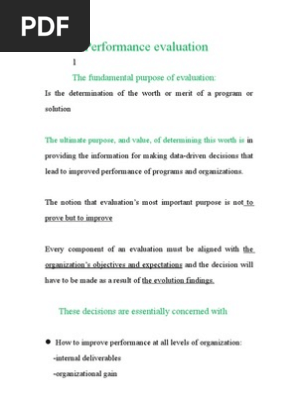Performance Evaluation