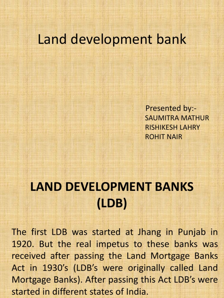 Land Development Banks.pdf Loans Mortgage Loan