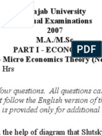 Past Examination Papers M.A. Eco PU