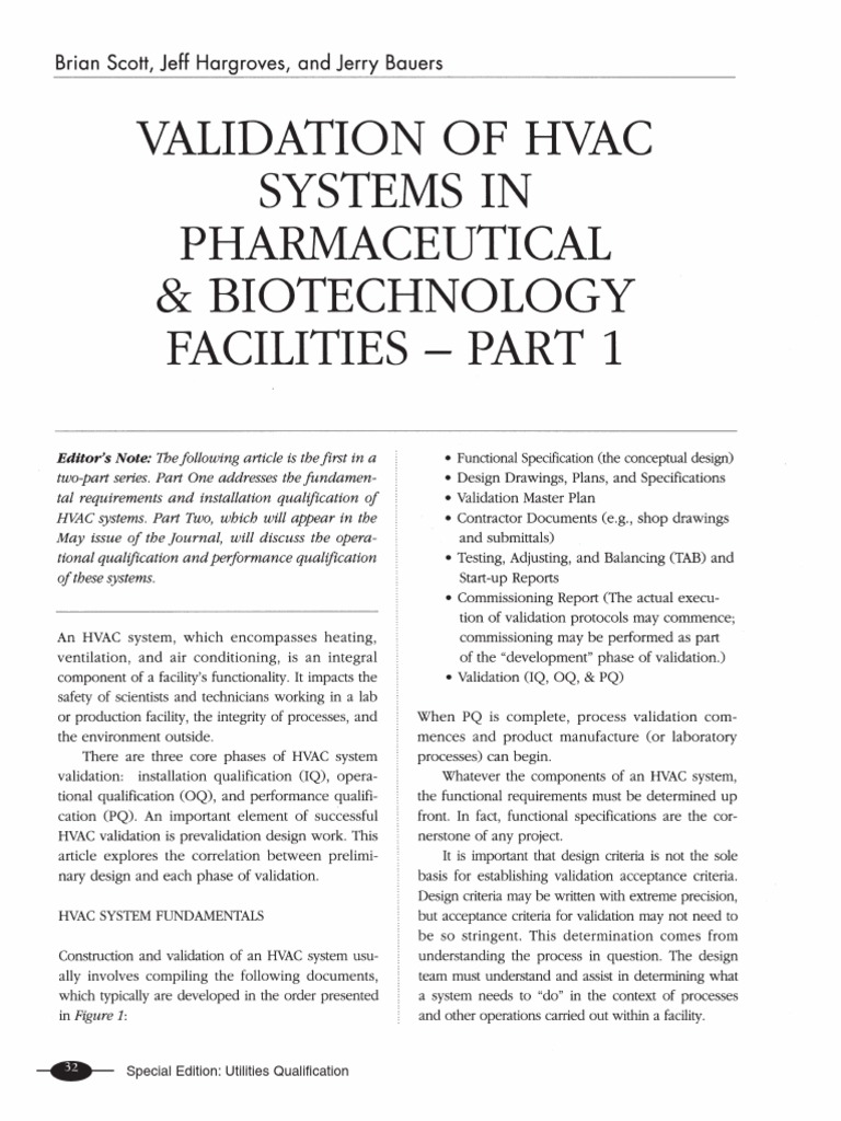 Validation of HVAC Systems | Download Free PDF | Verification And ...