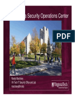 Building A Security Operations Center: Randy Marchany VA Tech IT Security Office and Lab Marchany@vt - Edu