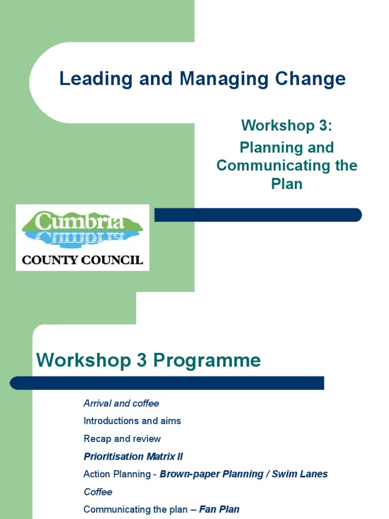 Change Management Workshop Overview | PDF | Cognitive Science | Learning