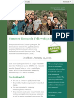 Summer Research Fellowships in Austria: Deadline: January 12, 2015