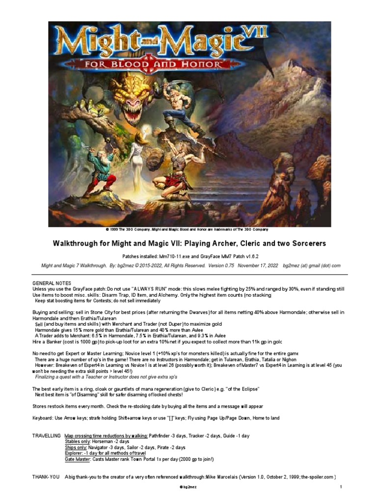 Might And Magic 7 Walkthrough | PDF | Magician (Fantasy) | Leisure