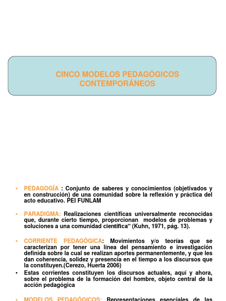 Modelos Pedagógicos Actuales | PDF | Aprendizaje | Evaluación