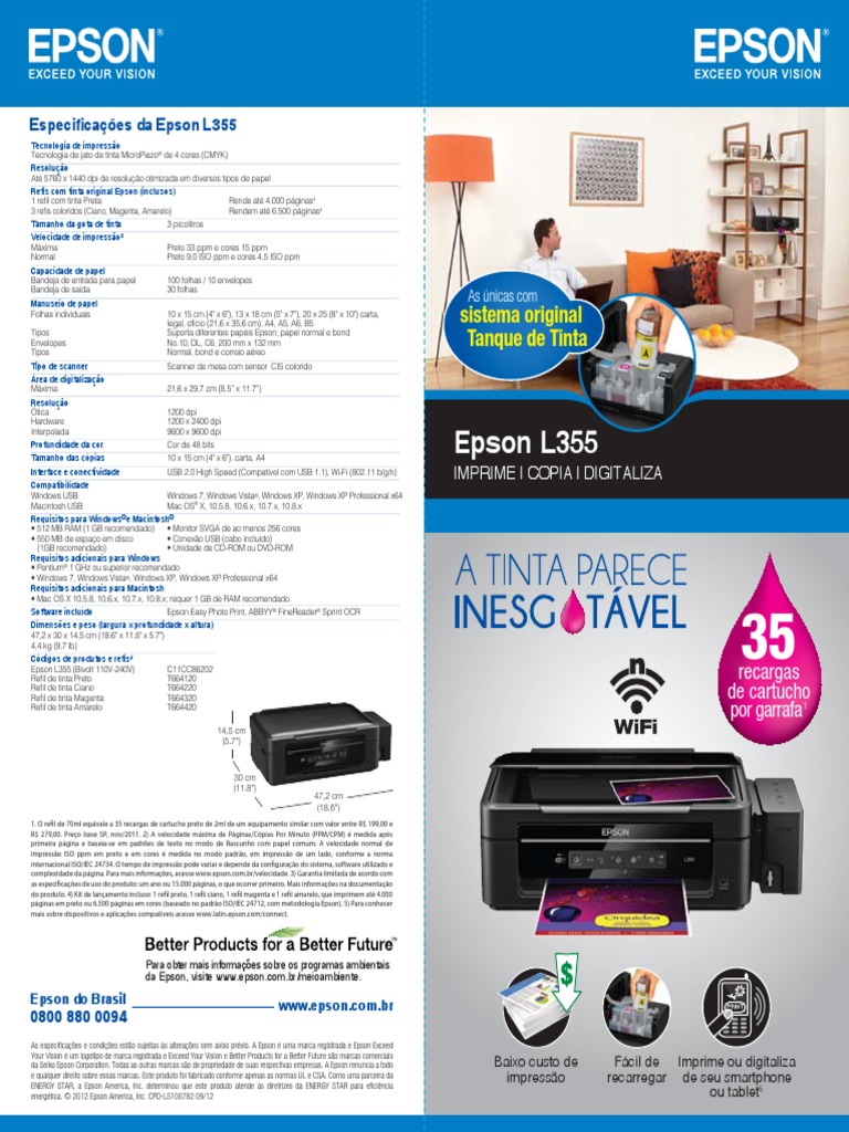Manual Epson L355 | Impressão | Macintosh | Avaliação gratuita de 30