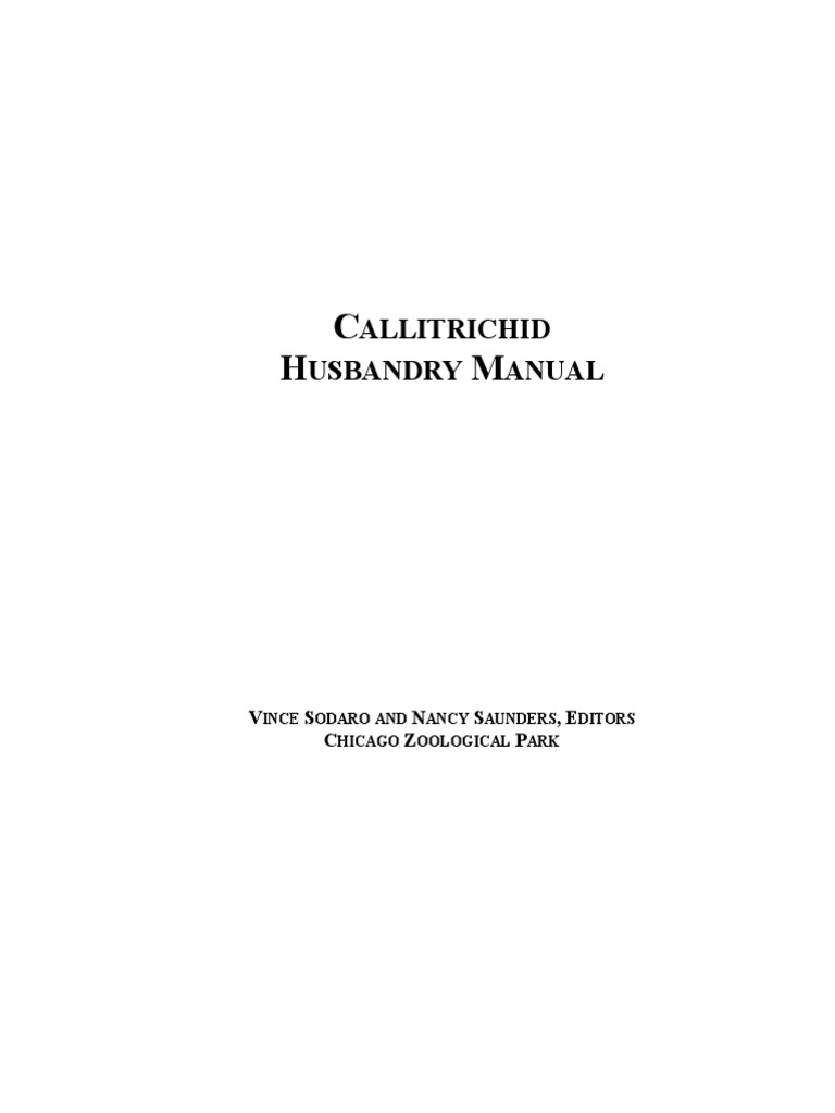 Happy Callitricid Husbandry Manual | PDF | Zoo | Mouse