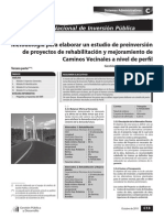 Metodología para Elaborar Un Estudio de Preinversión Rehabilitacion y Mejormiento de Caminos Vecinales