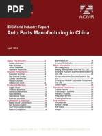 Auto Parts Manufacturing in China: Ibisworld Industry Report