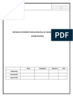 Method Statement For Water Fill