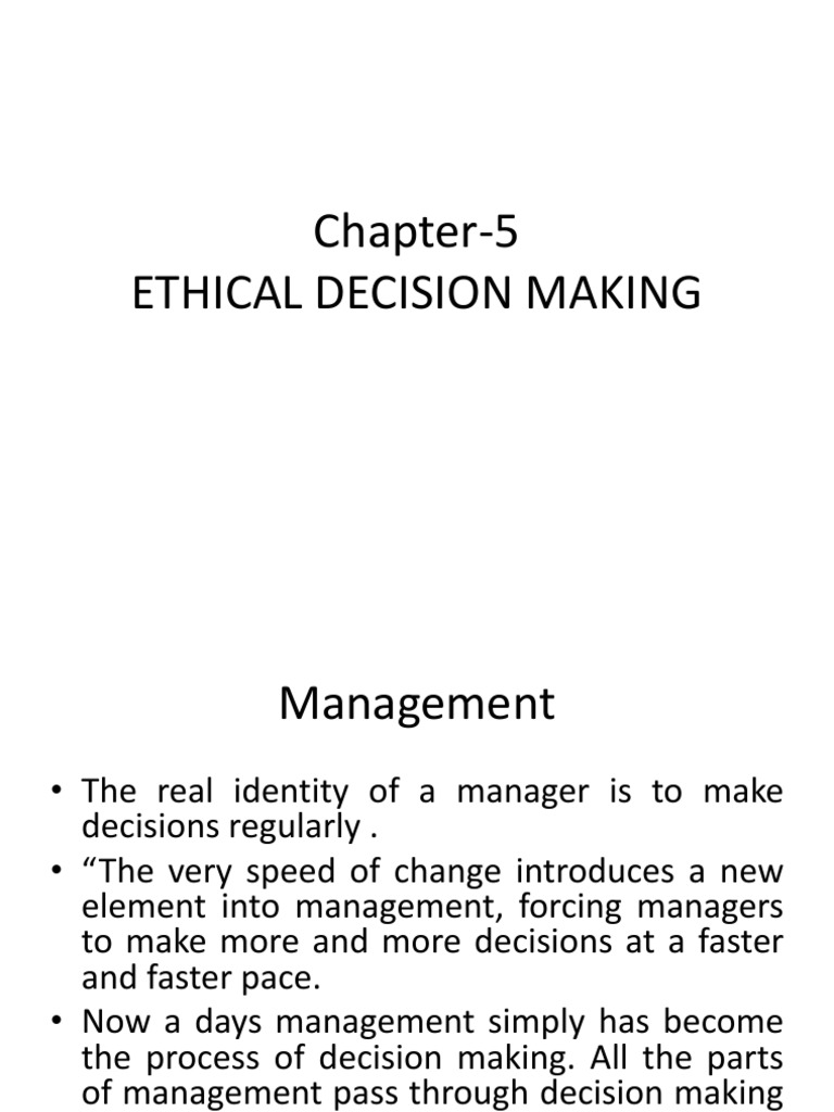 Ethical Decision Making in Management | PDF | Utilitarianism | Morality