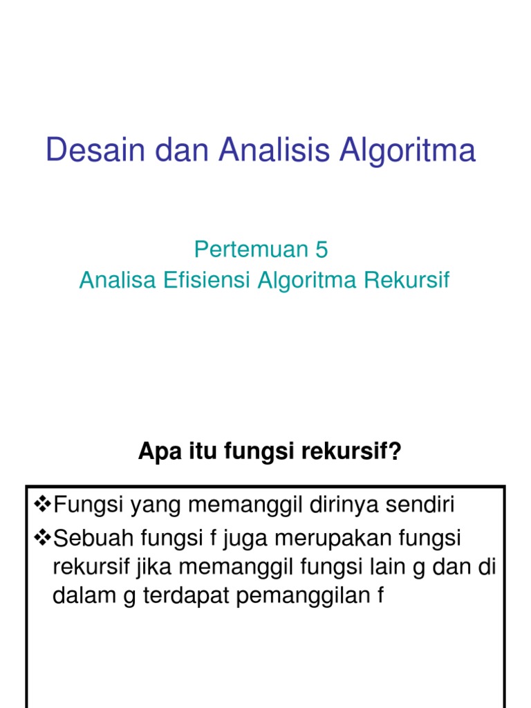 Efisiensi Algoritma Rekursif | PDF