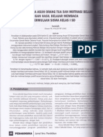 Hubungan Pola Asuh Orang Tua Dan Motivasi Belajar Dengan Hasil Belajar Membaca Permulaan Siswa Kelas I SD