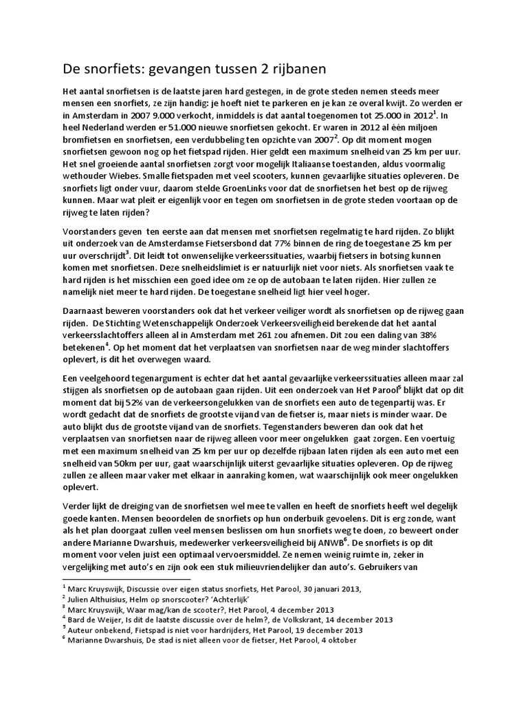 Beschouwing Snorfietsen PDF