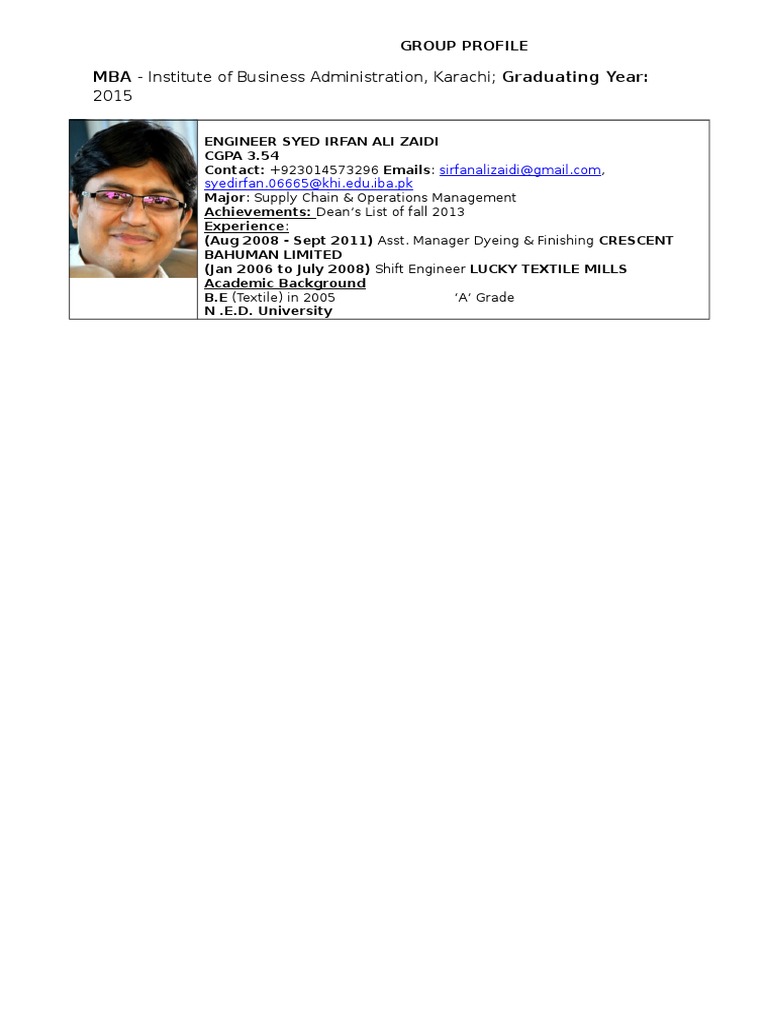 Sample GRP Profile | PDF