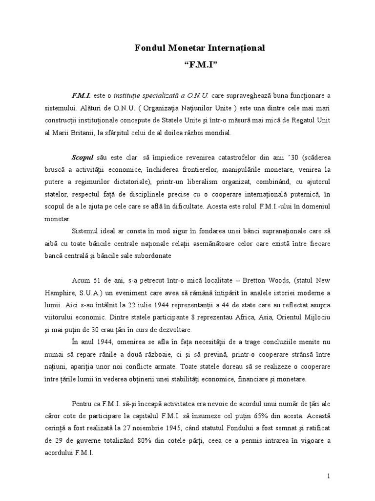 Fondul Monetar Internaţional | PDF