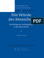 (VigChr Supp 081) Ulrich Volp - Die Wurde Des Menschen Ein Beitrag Zur Anthropologie in Der Alten Kirche, 2006