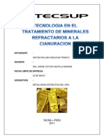 Tecnologia en El Tratamiento de Minerales Refract A Rio A La Cianuracion