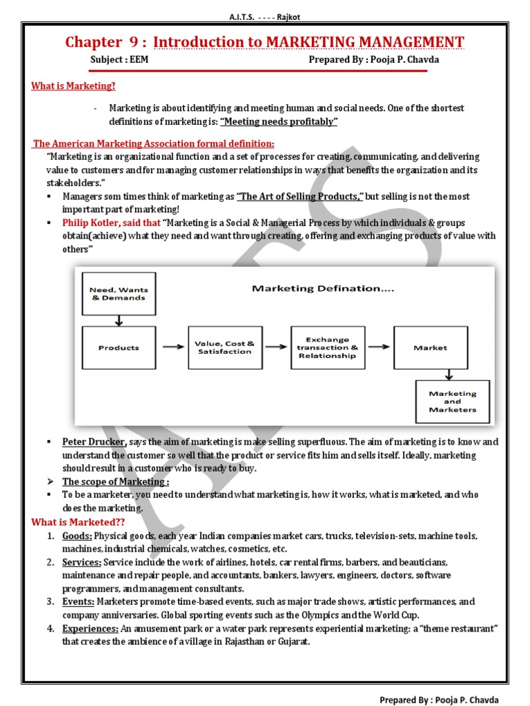 Marketing Management Overview | PDF | Market Segmentation | Pricing