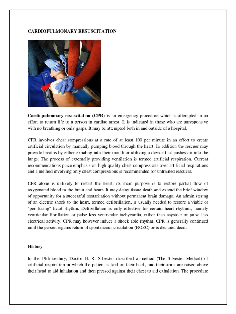 Cardiopulmonary Resuscitation | PDF