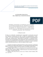 Autonomia procesal del tribunal constitucional