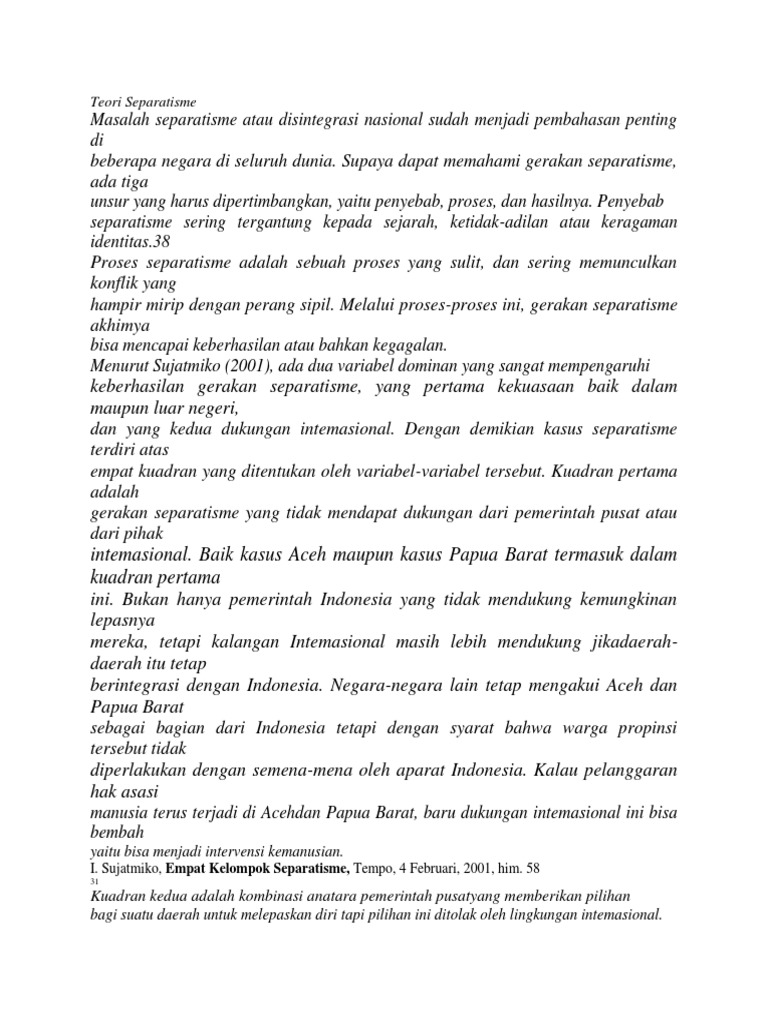 Analisis Teori Separatisme Global | PDF