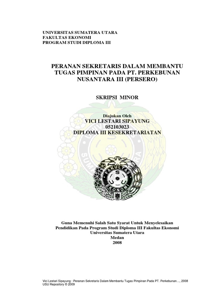 Contoh Tugas Akhir Sekretaris