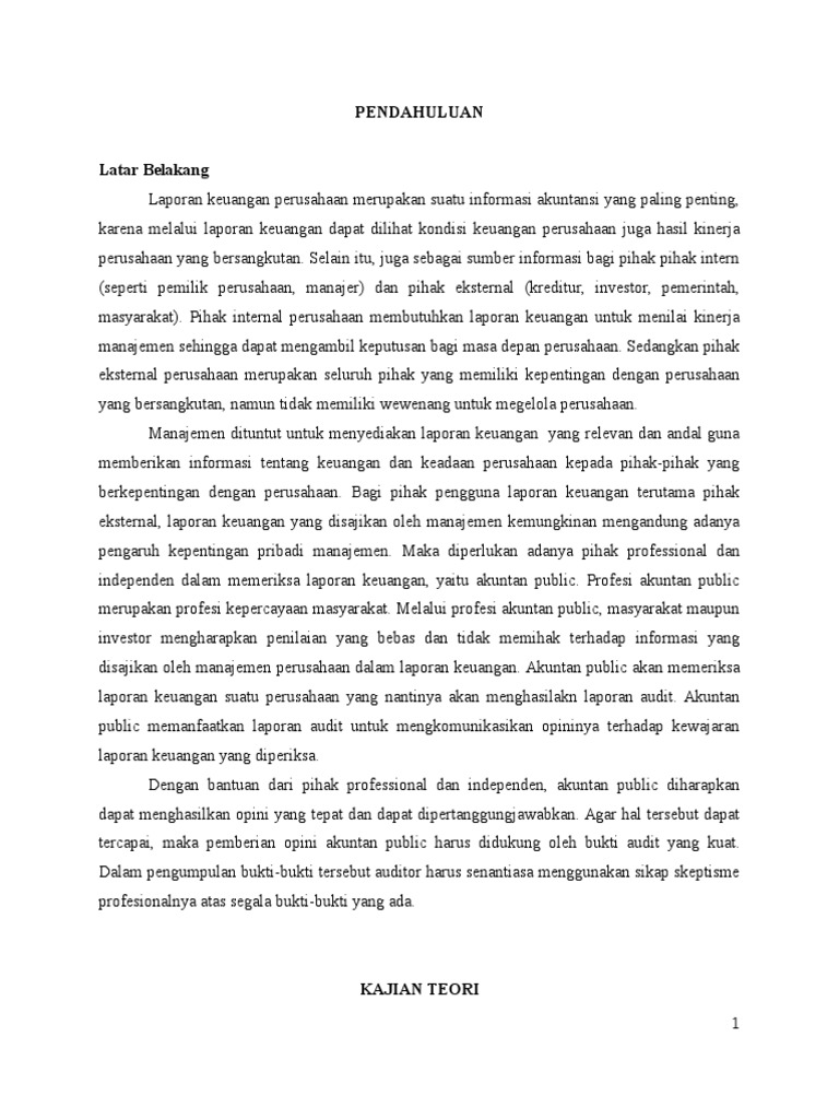 Laporan Audit Bentuk Baku