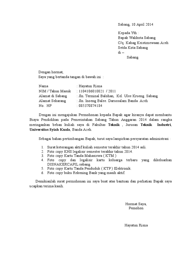 Doc Permohonan Beasiswa Iwan Goeltom Academia Edu